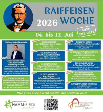 Plakat mit Programm der Raiffeisenwoche 2026