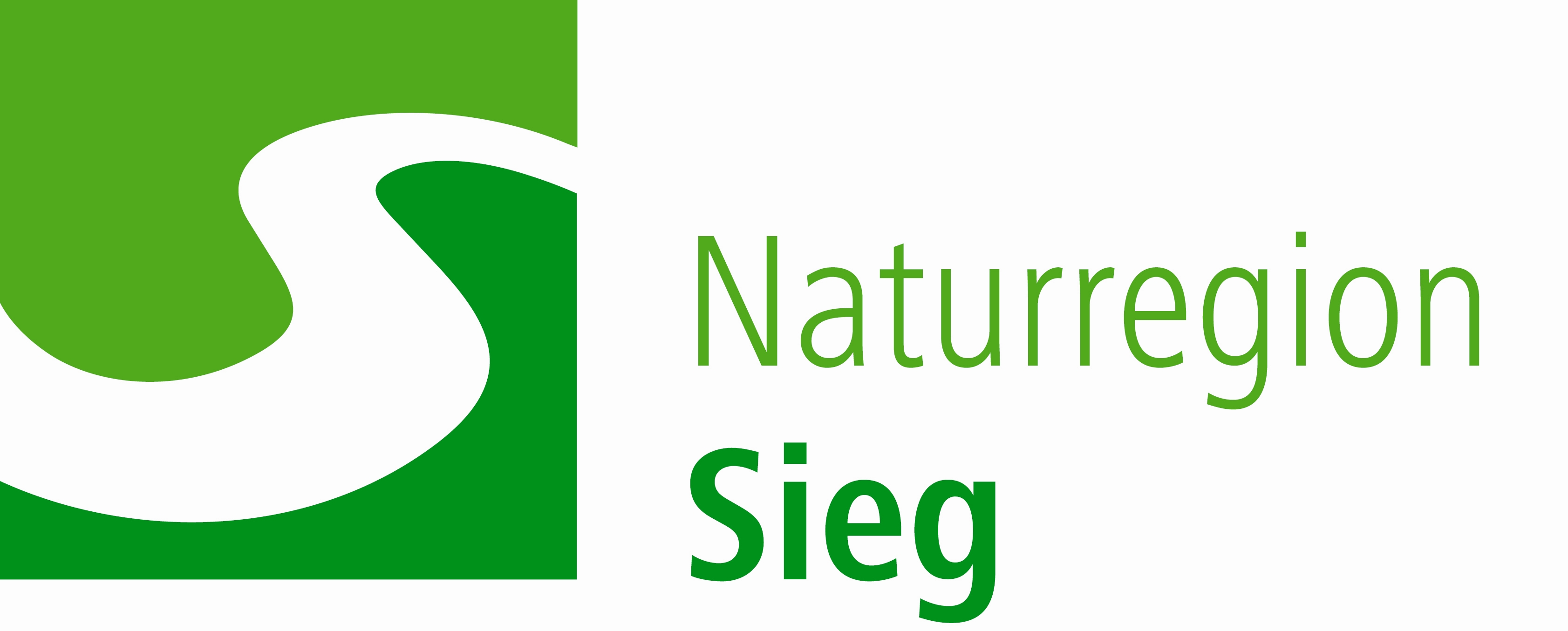 Das Logo der Naturregion Sieg zeigt ein weißes S auf grünem Grund.